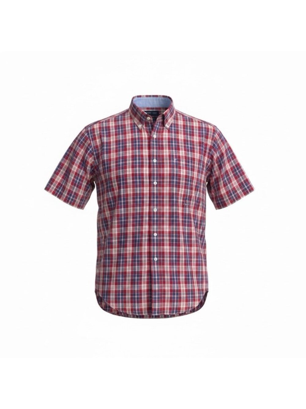 Vtg Tommy Hilfiger Embroidery Logo Red White Blue Plaid Short Sleeve Men’s Med
